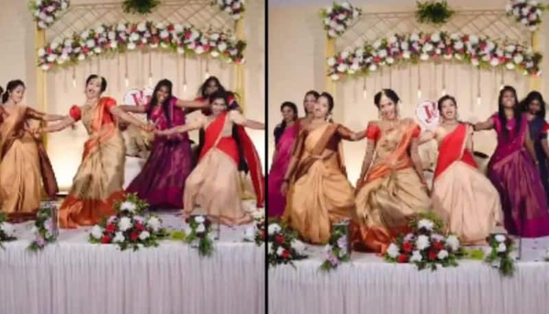 Bride and her friends set fire on dance floor with Ra Ra Rakkamma dance on wedding day watch viral video akb