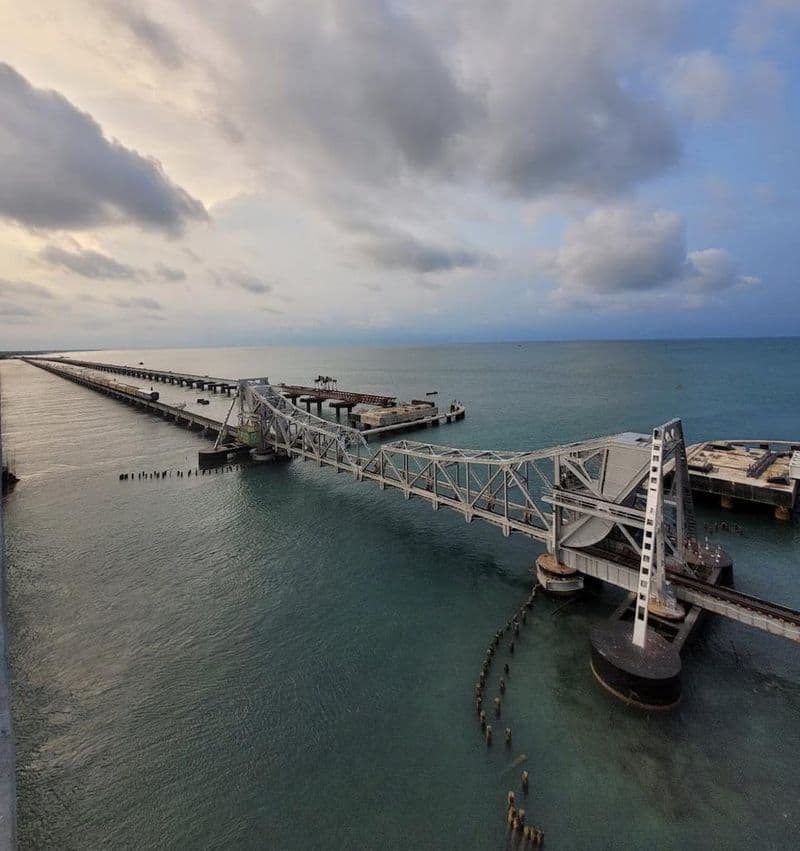 The first vertical lift sea bridge in India, the New Pamban Bridge, is 84% complete. See images