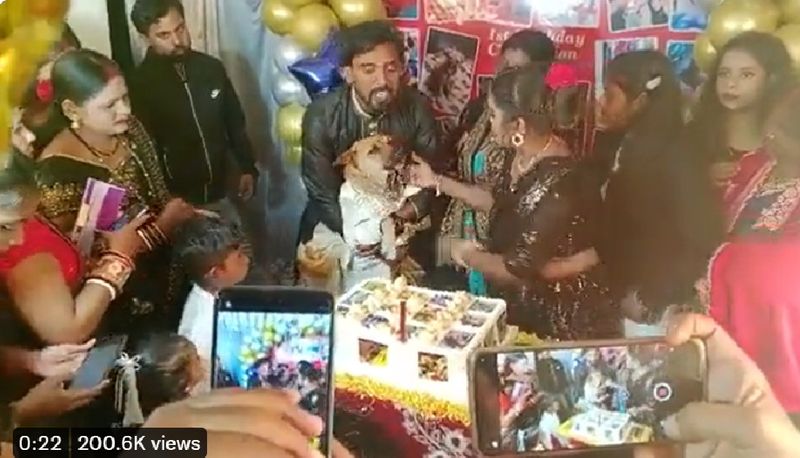 Jharkhand  Dhanbad family celebreted pet dogs birthday with great pomp, got golden gifts akb