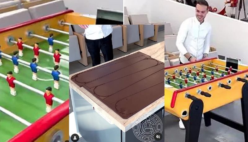 FIFA World Cup 2022 Renowned pastry chef Amaury Guichon create Foosball Table by chocolate akb