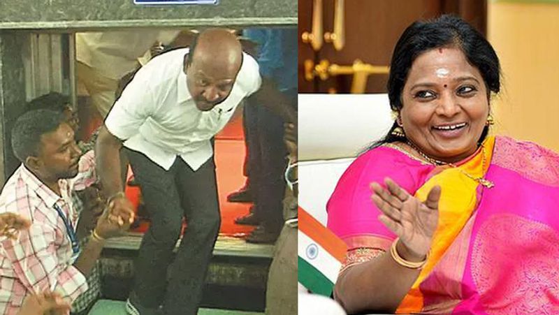 Now there is no safety even if you go in the lift..governor tamilisai teased ma subramanian