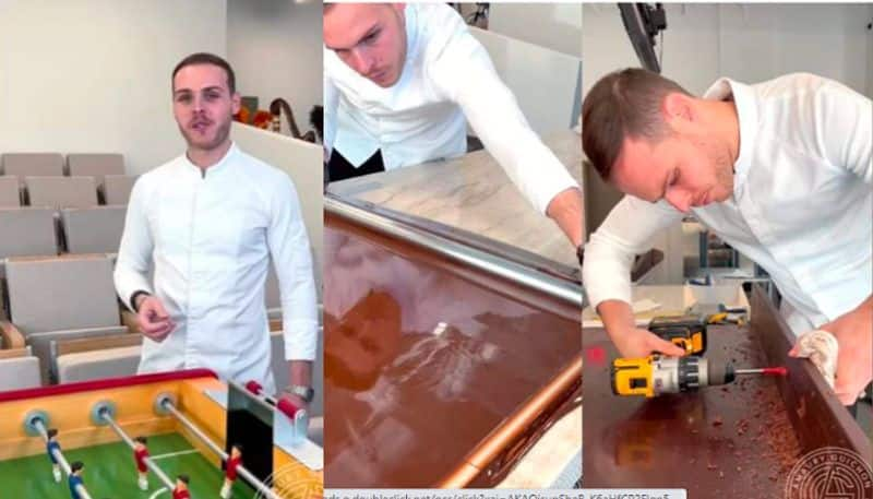 Pastry Chef Creates Chocolate Foosball Table