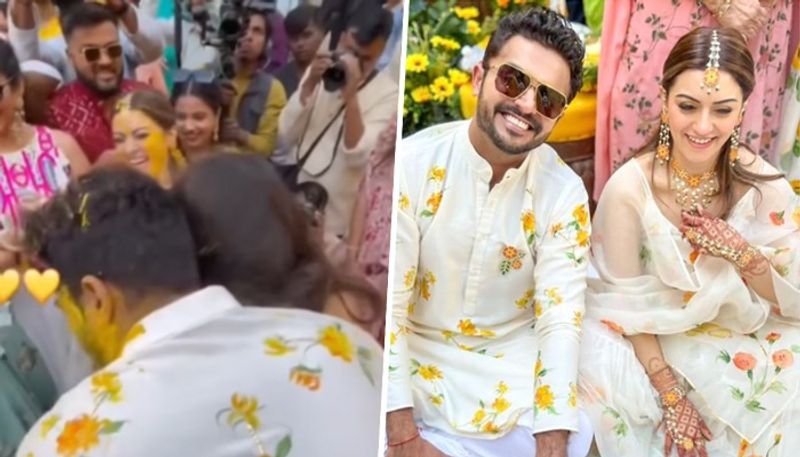 Hansika Motwani Sohael Khaturiya dreamy haldi photos go viral couple slay in white outfits gcw