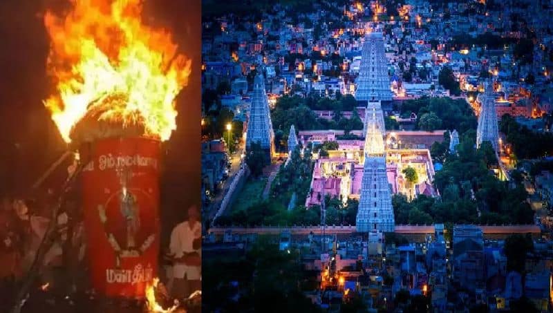 mahadeepam is going up in thiruvannamalai today for karthikai deepam and 13 thousand policemens are gathered for security