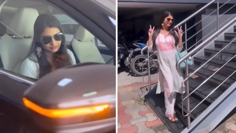 Serial actress divya sridhar bought a brand new MG hector sharp cvt car