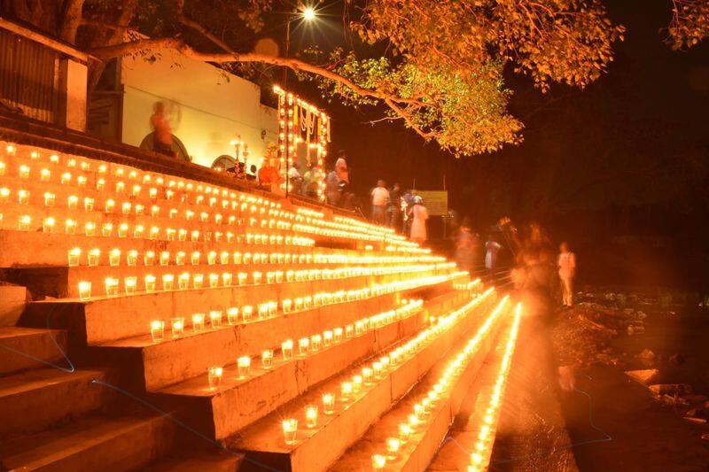 Perur Noyal river decorated with lights