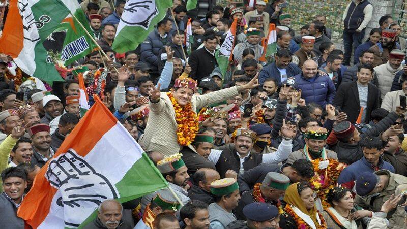 Himachal Pradesh polls:  The Congress Party receives 43.90 percent of the vote, while the BJP receives 43 %