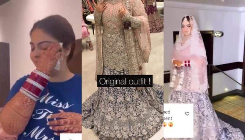 Bride customises wedding outfit after forgetting her blouse