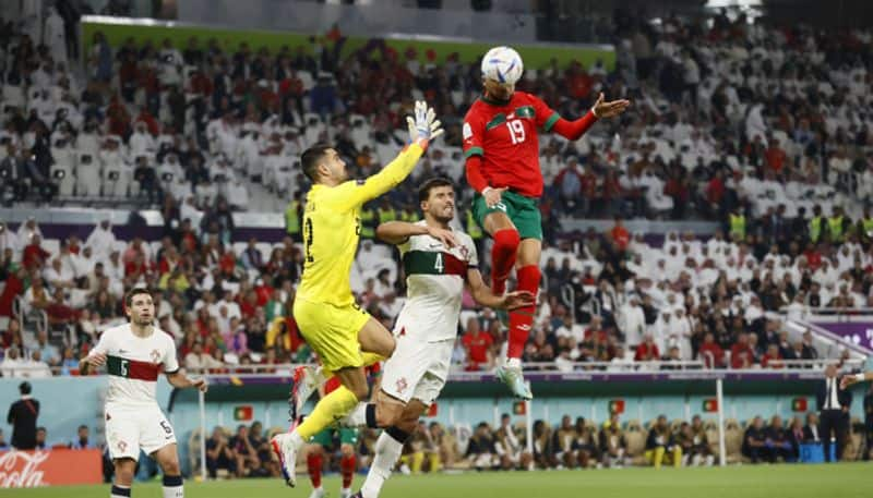 FIFA World Cup 2022 Quarter finals Morocco vs Portugal half time Youssef El Nesyri scored Goal