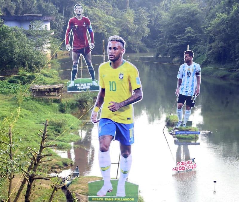 brazil and portugal out from world cup all cutouts remains in pullavoor river till tournament ends