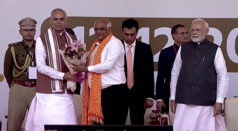 Bhupendra Patel takes the oath of office as Gujarat's chief minister for the second time