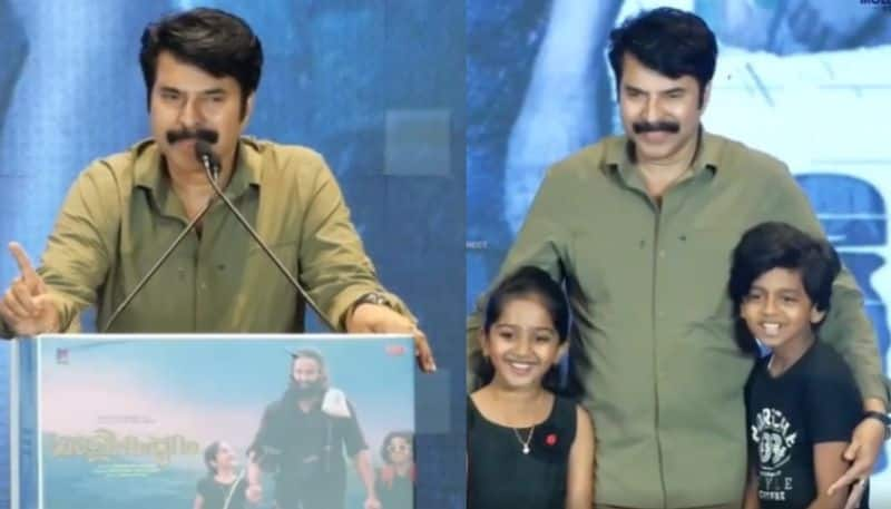 actor mammootty take photo with malikappuram movie child artist