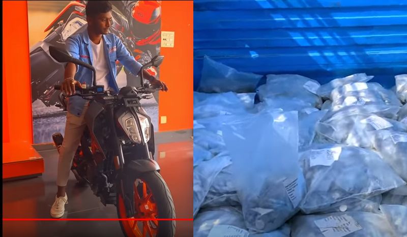 student buys his fvaourate sports bike worth Rs 2.85 Lakh with 112 bags of 1 Rupee Coins