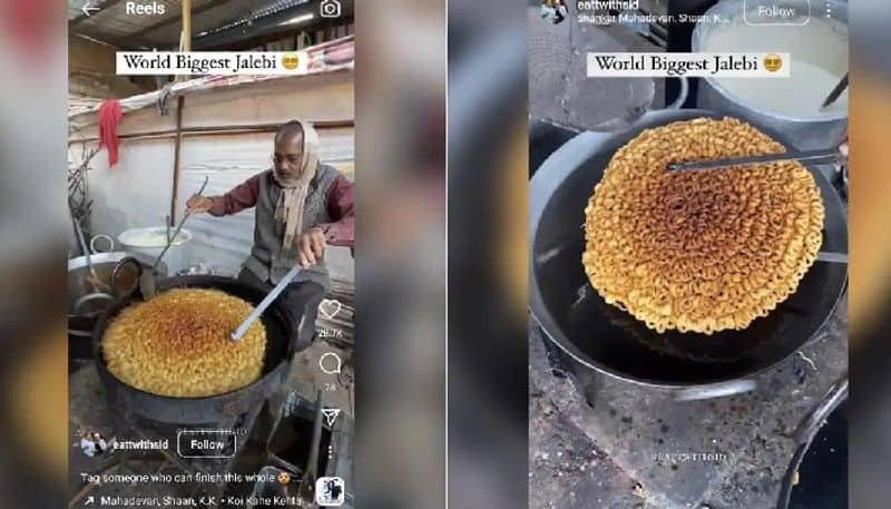 street food vendor makes giant jalebi see the video 