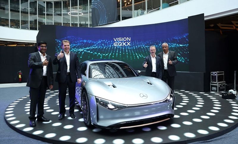 Mercedes Benz unveils VISION EQXX EV with 1000 km Mileage on single charge during 3 rd SAFE ROADS India Summit Bengaluru ckm