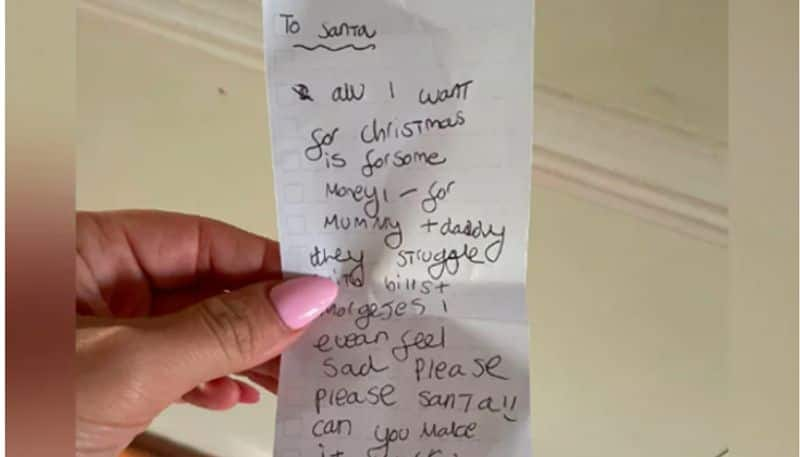 8 Year Old Girl Asks Santa To Bring Money For Mum And Dad