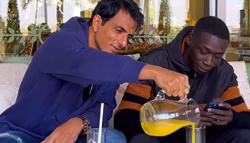 Famous Bollywood Actor sonu sood make Instagram reels with famous tiktok star khaby lame 21.5 million views so far akb