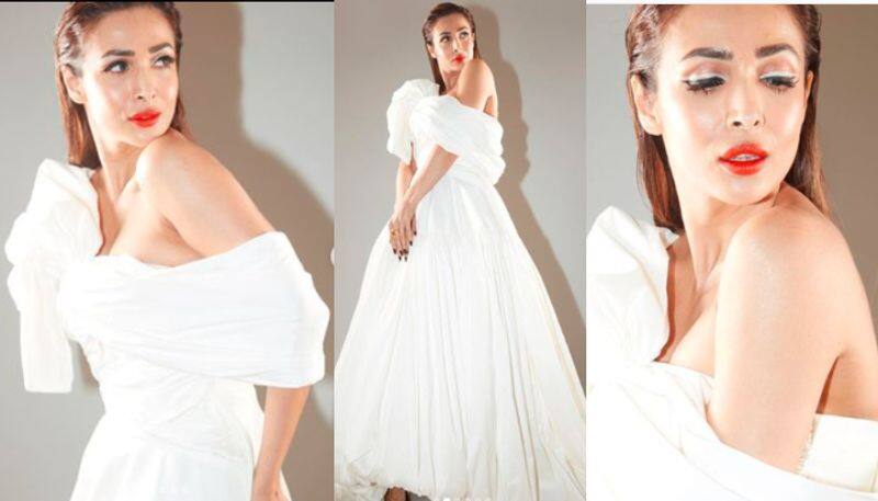 Malaika arora in white gown