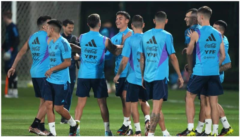 argentina team started practice for world cup final