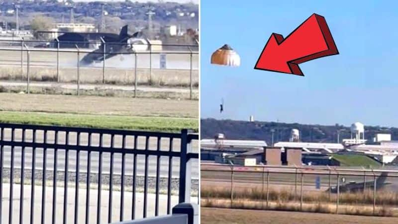 F35B crashes during vertical landing in Texas pilot ejects viral video