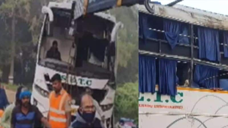 Government luxury bus accident...20 people injured