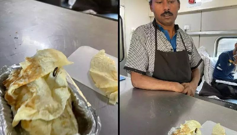 passenger found dead cockroach inside omelette and netizens against indian railways food safety 