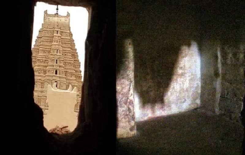 mystery of the towers shadow falling upside down persists in the virupaksha temple