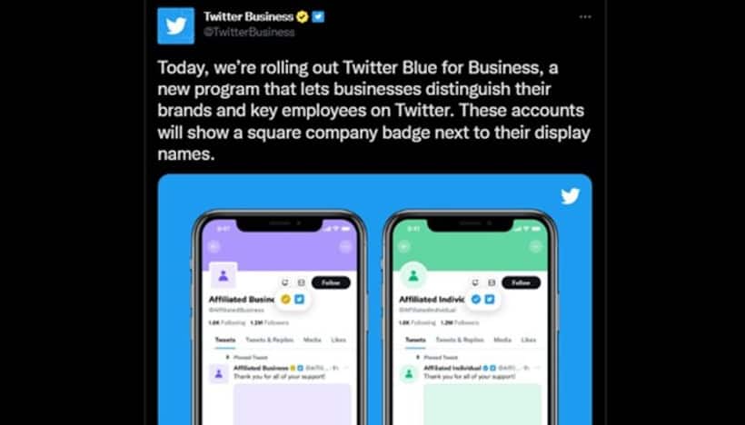 Twitter introduces 'Blue For Business' with square badges, grey tick for govt accounts