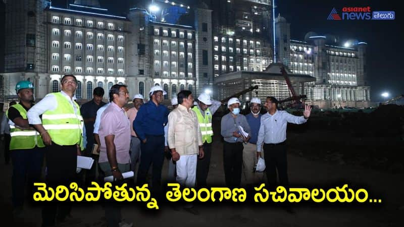 Minister Vemula Prashanth Reddy inspects Telangana Secretariate construction  