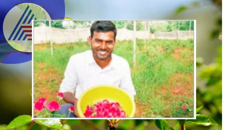 A young man who earned income from rose cultivation at koppal rav