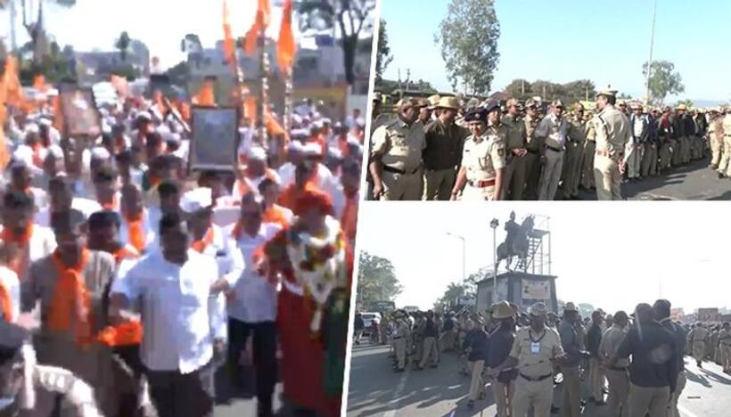 Karnataka: Panchamasali Lingayat community members hold footmarch in Belagavi; demands more reservation seats