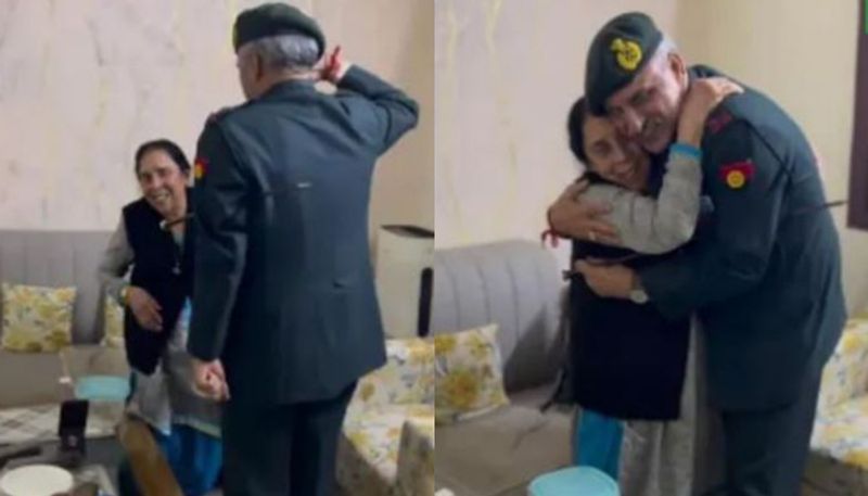 Army officer gives last salute to his mother before retiring