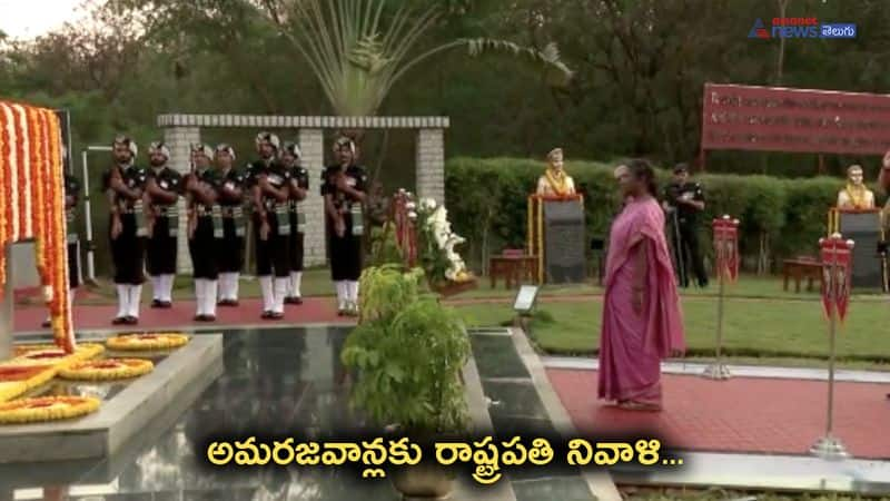 President Droupadi Murmu floral tributes at Bollaram war memorial 