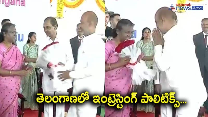 Telangana CM KCR  Introduces State BJP Chief Bandi Sanjay to President Droupadi Murmu  