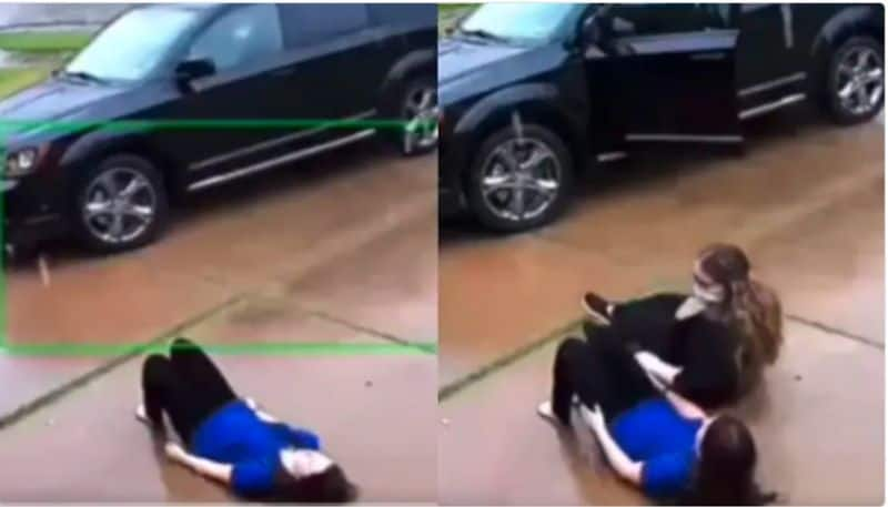 Woman tries to pacify daughter going through anxiety attack in viral video