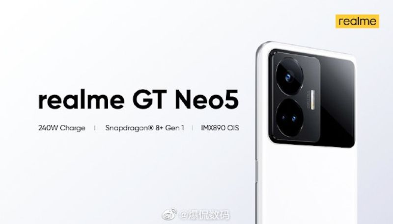 Realme GT Neo 5 confirmed to launch on January 5 may have 240W fast charging Snapdragon 8 Gen 1 SoC gcw