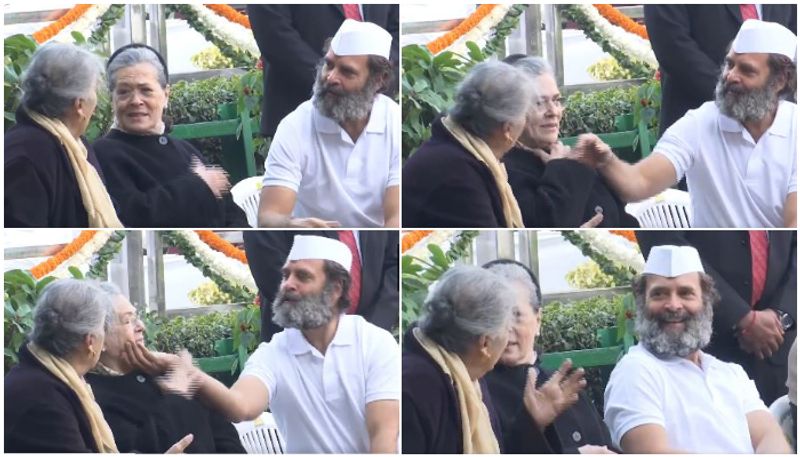 Rahul Gandhi happy moment with mother Sonia Gandhi video goes viral