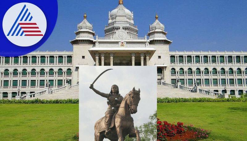 Statue of Rani Chennamma Rayanna Gandhiji Ambedkar in the premises of Suvarna Soudha sat