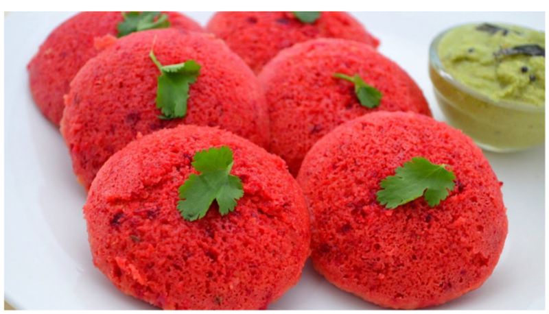 how to make easy and tasty beetroot idli 