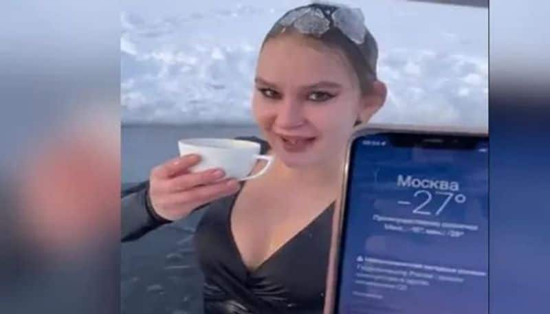 Viral Video Shows Woman Taking A Dip In Freezing Water