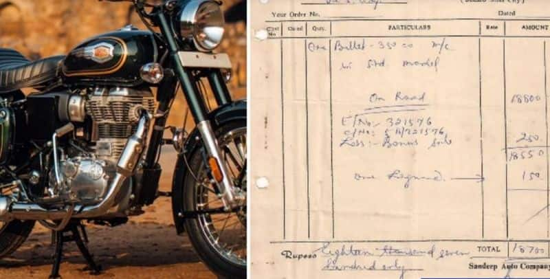  Royal Enfield Bullet 350 was sold  at Rs 18,700 only; bill From 1986 