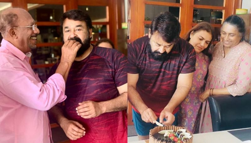 Bhadran Mattel share new year celebration photos with mohanlal