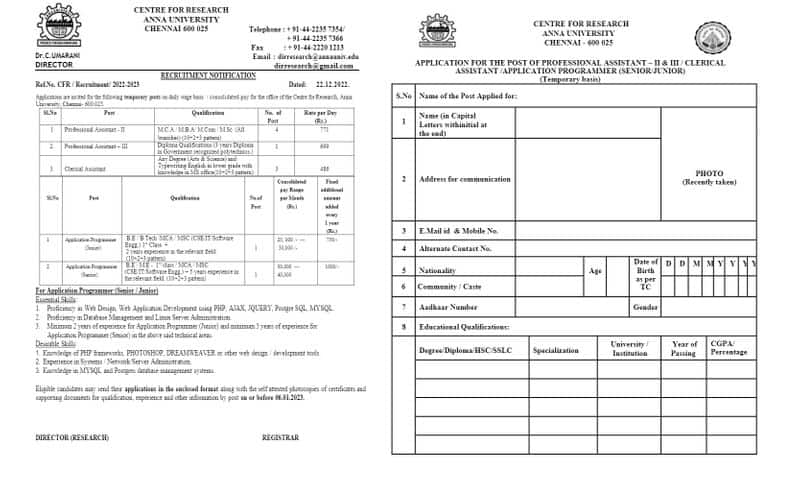 job vacancy in anna university and here the details about how to apply