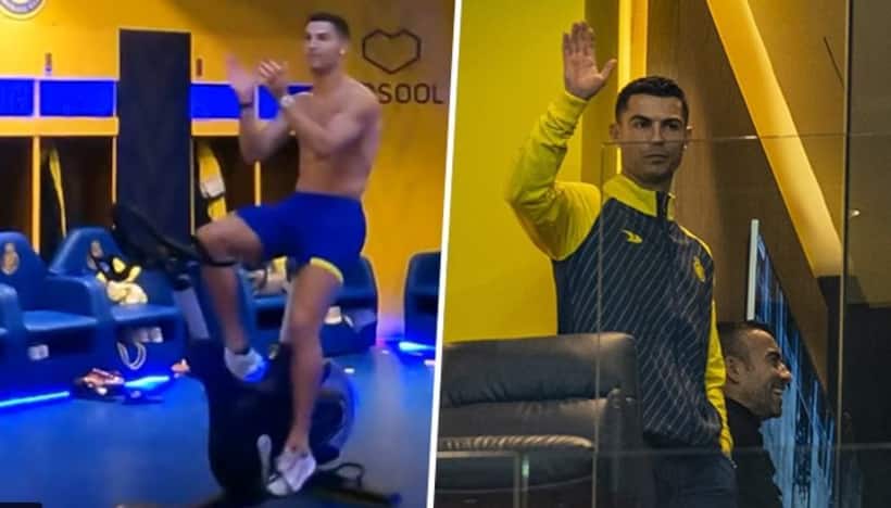 Ronaldo cheering Al Nassr star Talisca's goal against Al Ta'ee while cycling sets Twitter joke factory rolling