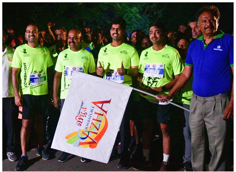 coimbatore vizha collector and district higher officials participate marathon