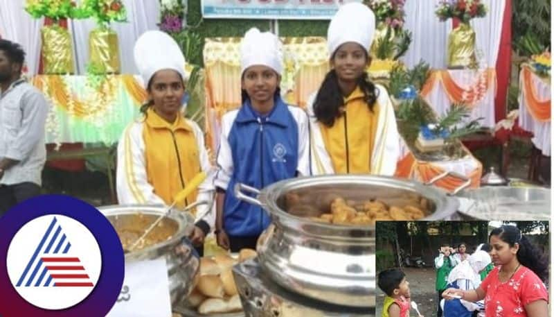 Vijayapura Food Festival at Tagore School Children Prepare Samosa Biryani sat