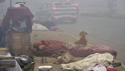 न सिर पर छत, न चारों ओर दीवारें, 10 तस्वीरों में देखें कैसे कड़ाके की ठंड में कट रही जिंदगी