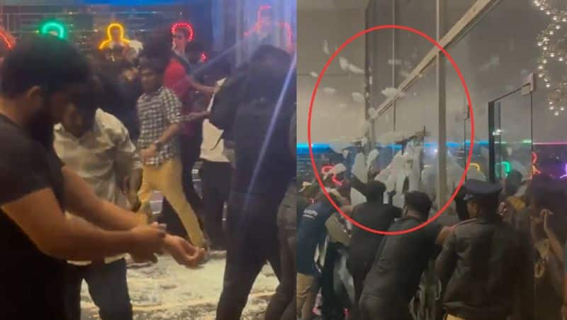 Fans break glass door in chennai rohini theatre viral video