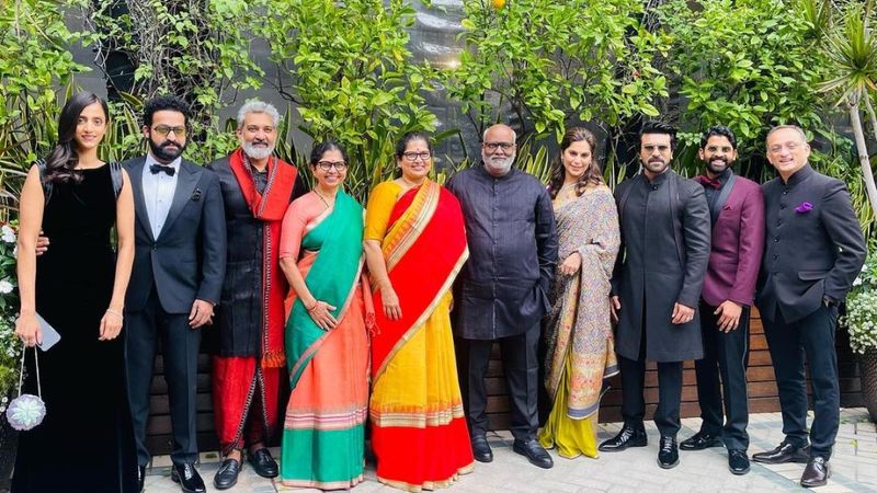 Ram charan wife Upasana In saree  at Golden Globes 