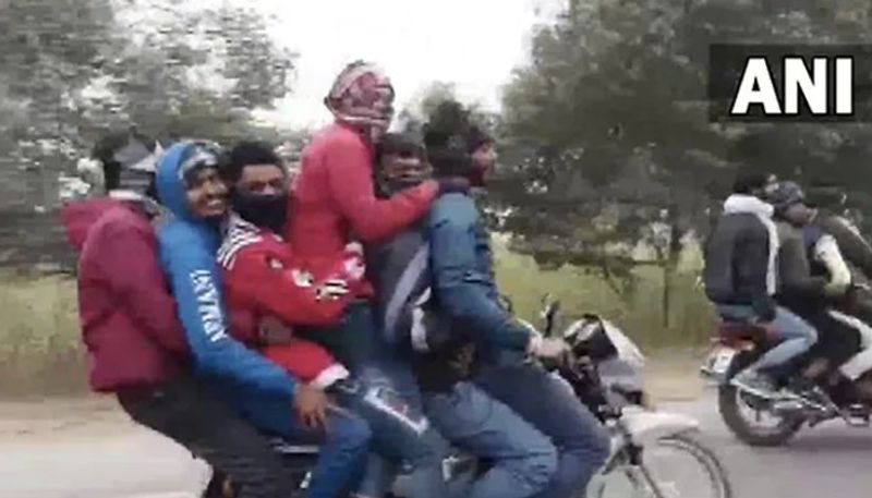 14 men rides three bikes the video of bike stunt goes viral 